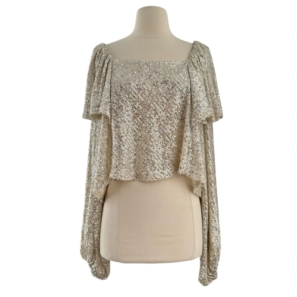 NWT Free People Shimmer Sequin Top - Picture 3 of 13